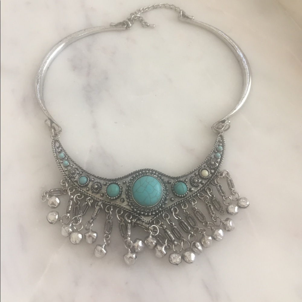 Boho turquoise necklace.