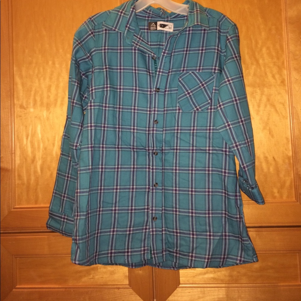 Blue and purple flannel top