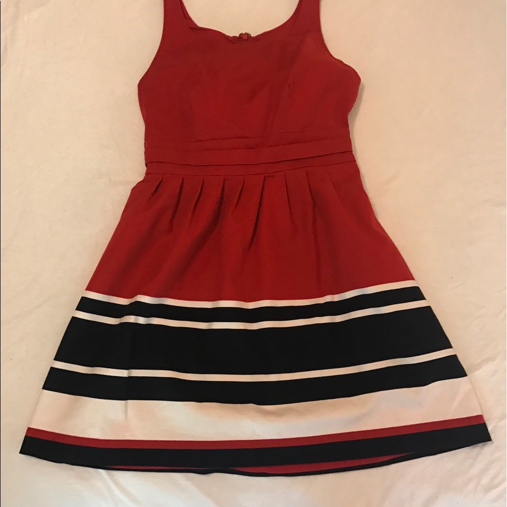 Red/navy/white, Limited size 6 fit and flare dress