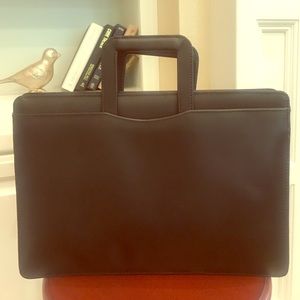 NWT Black leather briefcase