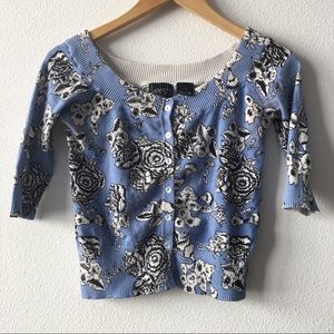 Blue Floral Sweater