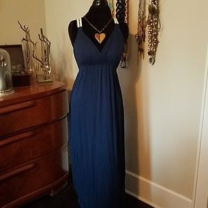 Navy nautical maxi dress
