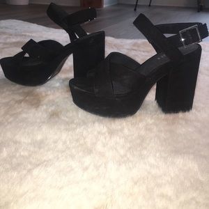 Faux suede platforms