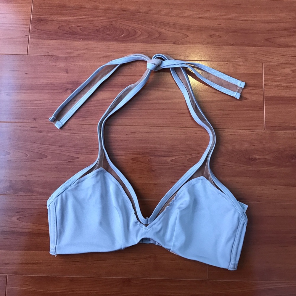 Asos Silver Mesh Halter Bikini Top