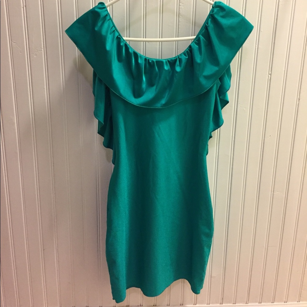 Green Open Back Dress