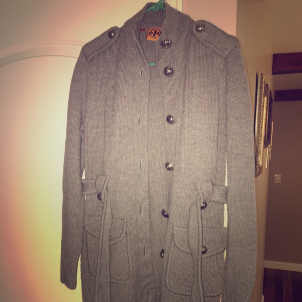 Like new Tory Burch Britta grey Sweater Coat.