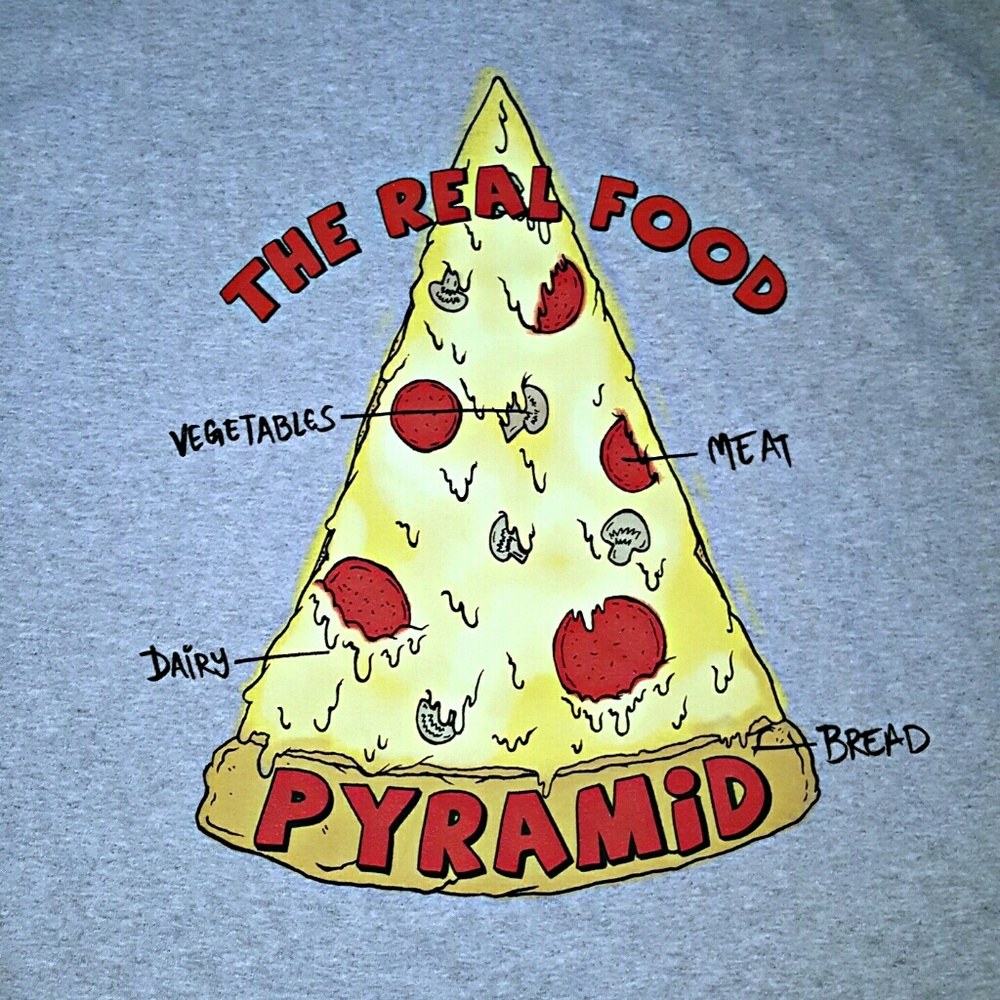 Pizza Funny Tshirt food pyramid