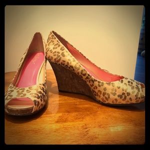 Lilly Pulitzer Metallic leopard wedges