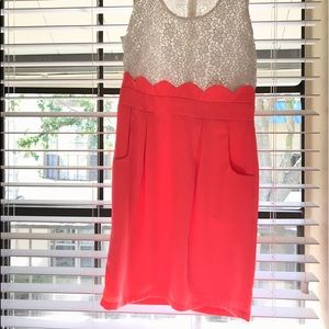 Coral Empire Waisted Summer Dress