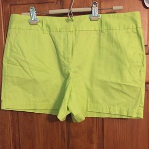Ann Taylor LOFT NWT neon lime green shorts