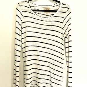 Long sleeve chaser stripped sweater