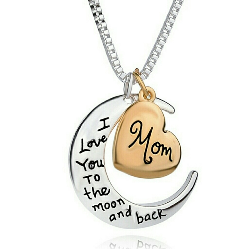 Mom Gift Necklace Heart Pendant Mom I Love
