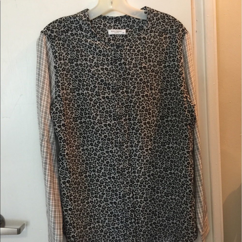Long-sleeved silk top