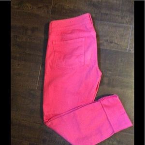 Skinny stretch pink jeans