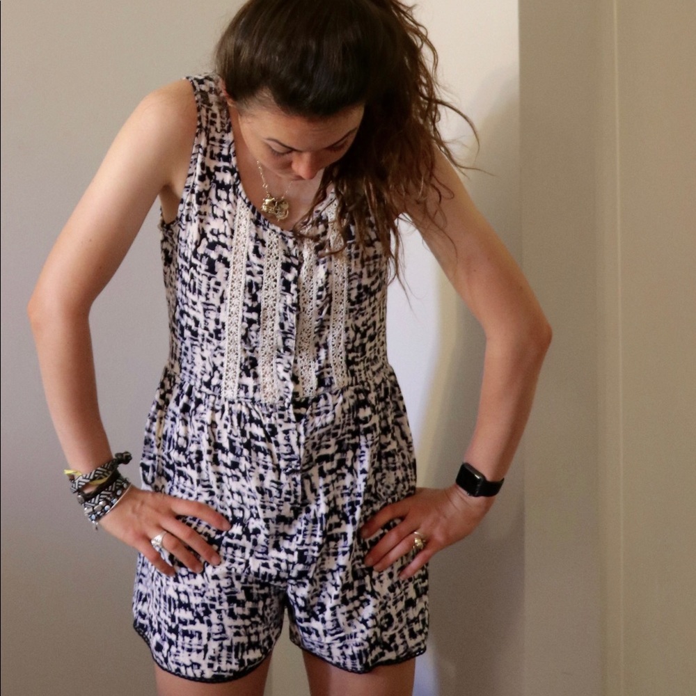 Sleeveless romper.