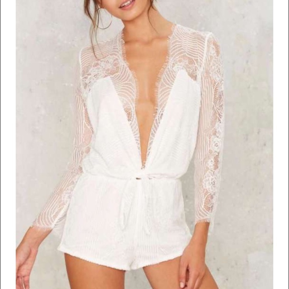 Nasty Gal white romper BRAND NEW