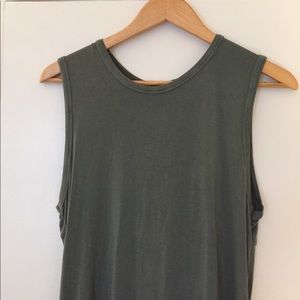 Army green open back top