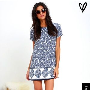 Paisley Blue Shift Dress from Lulus