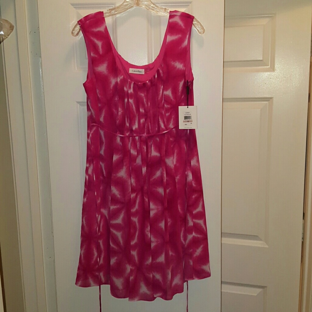 Calvin Klein pleated A-line dress