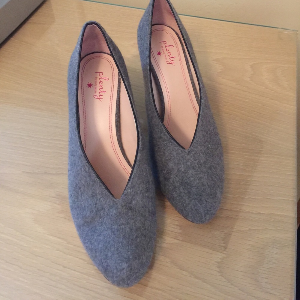 Grey heels from Anthropologie.