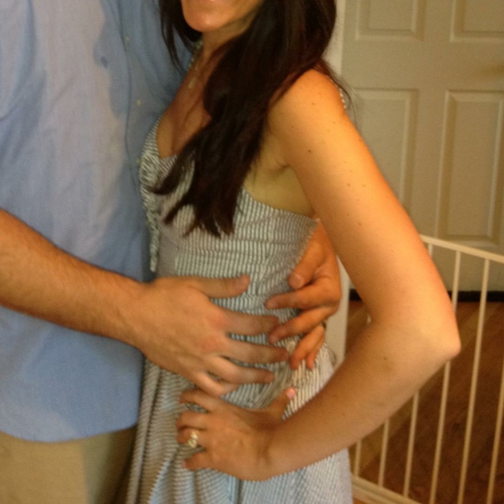 Blue seersucker summer dress