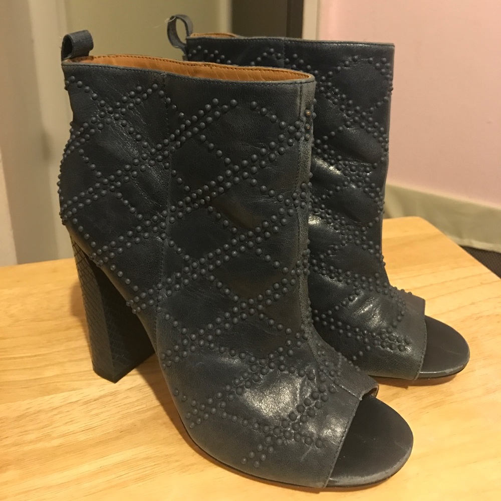 CK Beaded Peep Toe Booties