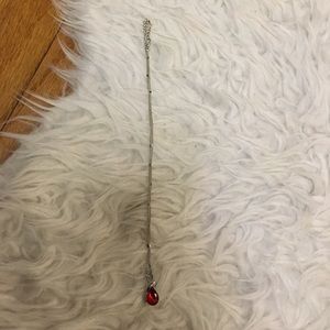 Red Pendant Sliver Necklace