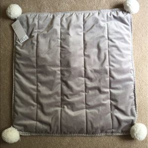 NWT pair of Nordstrom Gray Euro Pom Shams