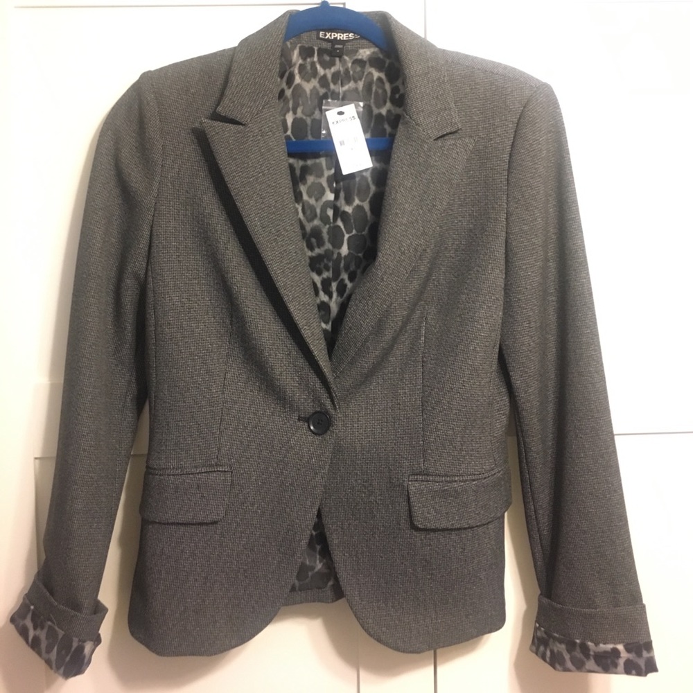Express Blazer with leopard lining NWT!!