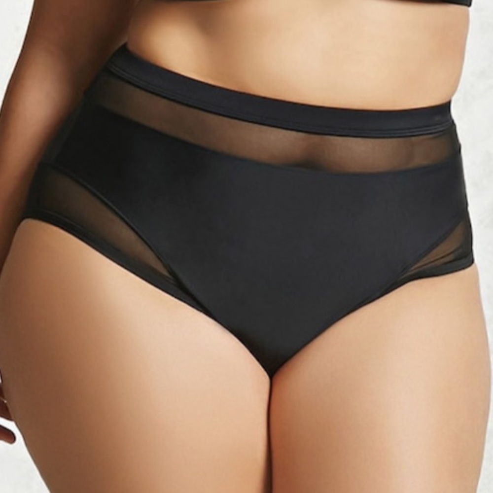 Mesh high waisted bikini bottoms