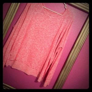 Peach and White Long Sleeve Shirt