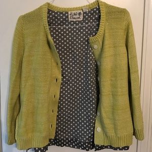 Green button up sweater