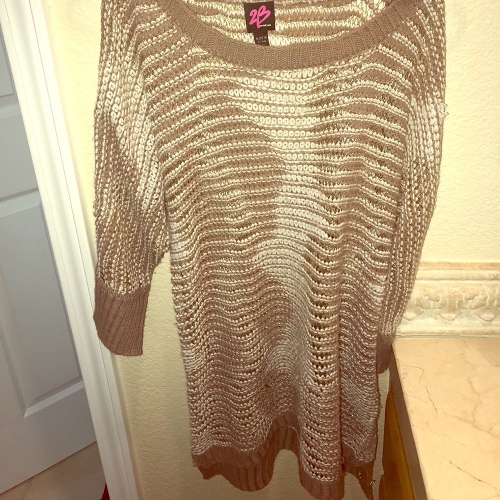 BEBE Brown and white Sweater