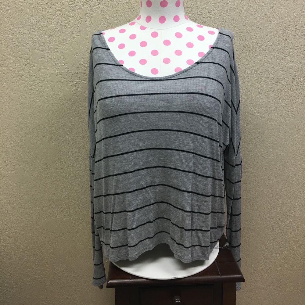 Long sleeve striped tee.