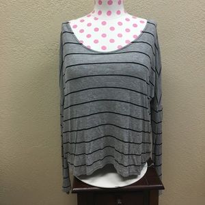 Long sleeve striped tee.