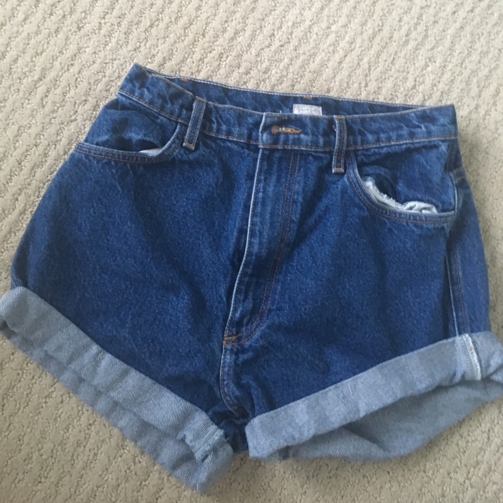 High Rise Denim Shorts. Size 28