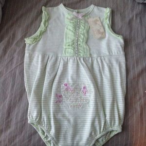 NWT Bebe Bonheur Embroidered Bubble 24m