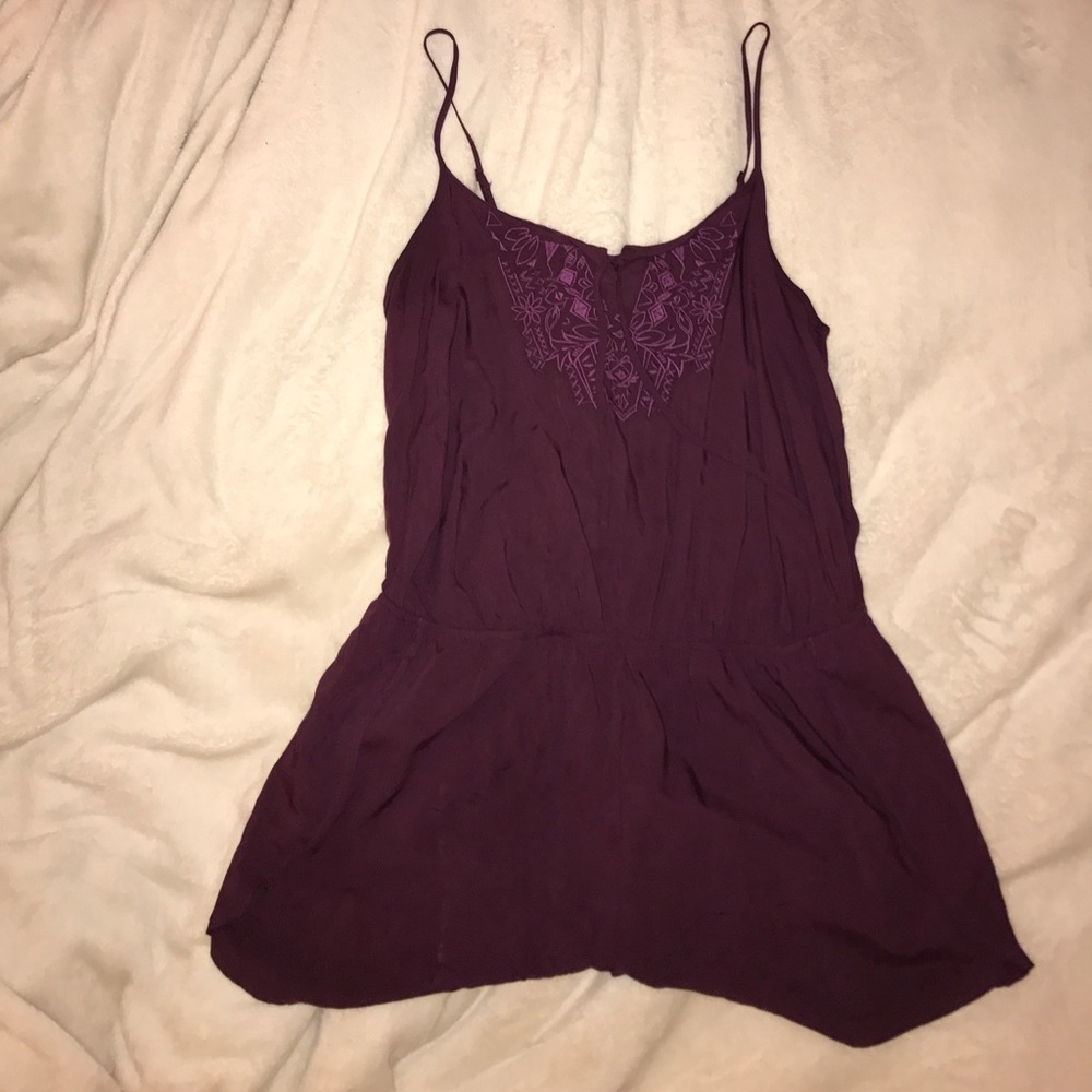 Purple Spaghetti Strap Romper