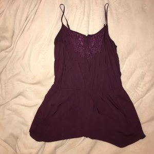 Purple Spaghetti Strap Romper