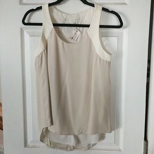 Rag & Bone Jade Top - Antique white, silk/leather