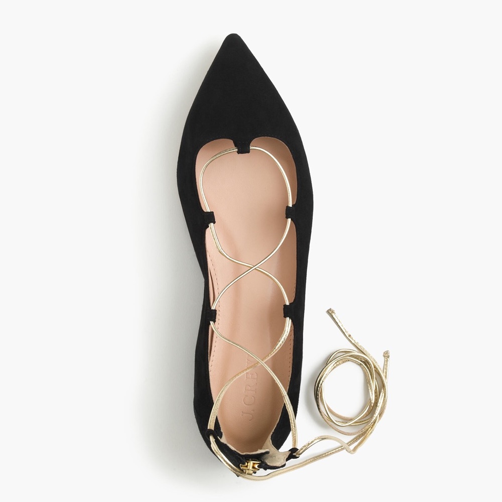 J.Crew Suede Lace Up Flats
