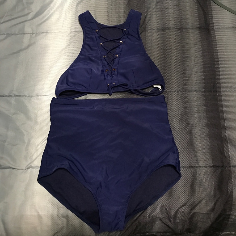 Navy Blue Swim Set from Fashion Nova