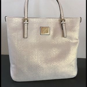 Anne Klein Ivory Metallic Bag