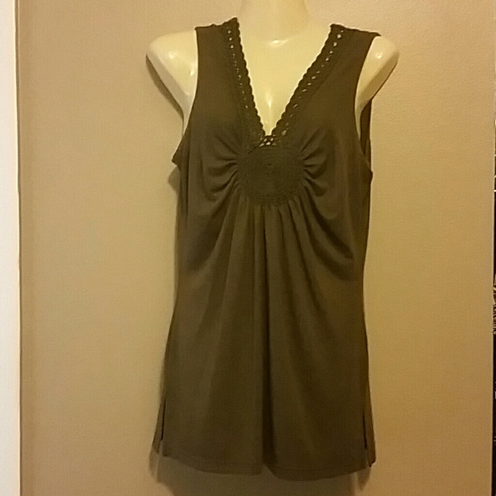Shimmering army green top