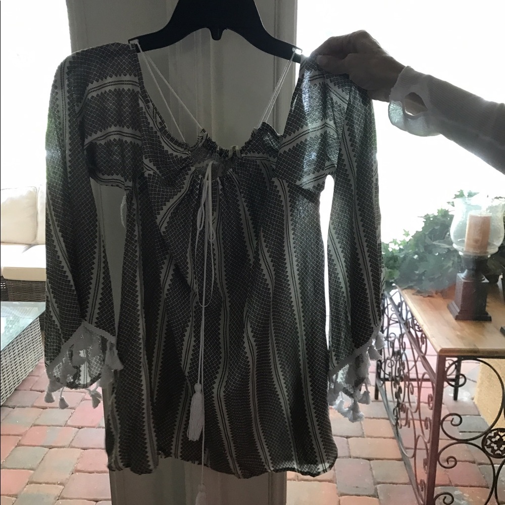 SOLD - Black & Ivory Leah Blouse- NWT