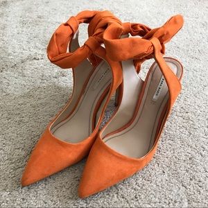 Orange Zara Basic Heels