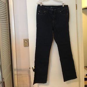 Dark jeans, size 18 average