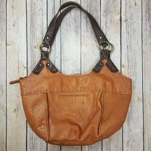 The Sak Medium Camel Tan Leather Hippie Boho Bag
