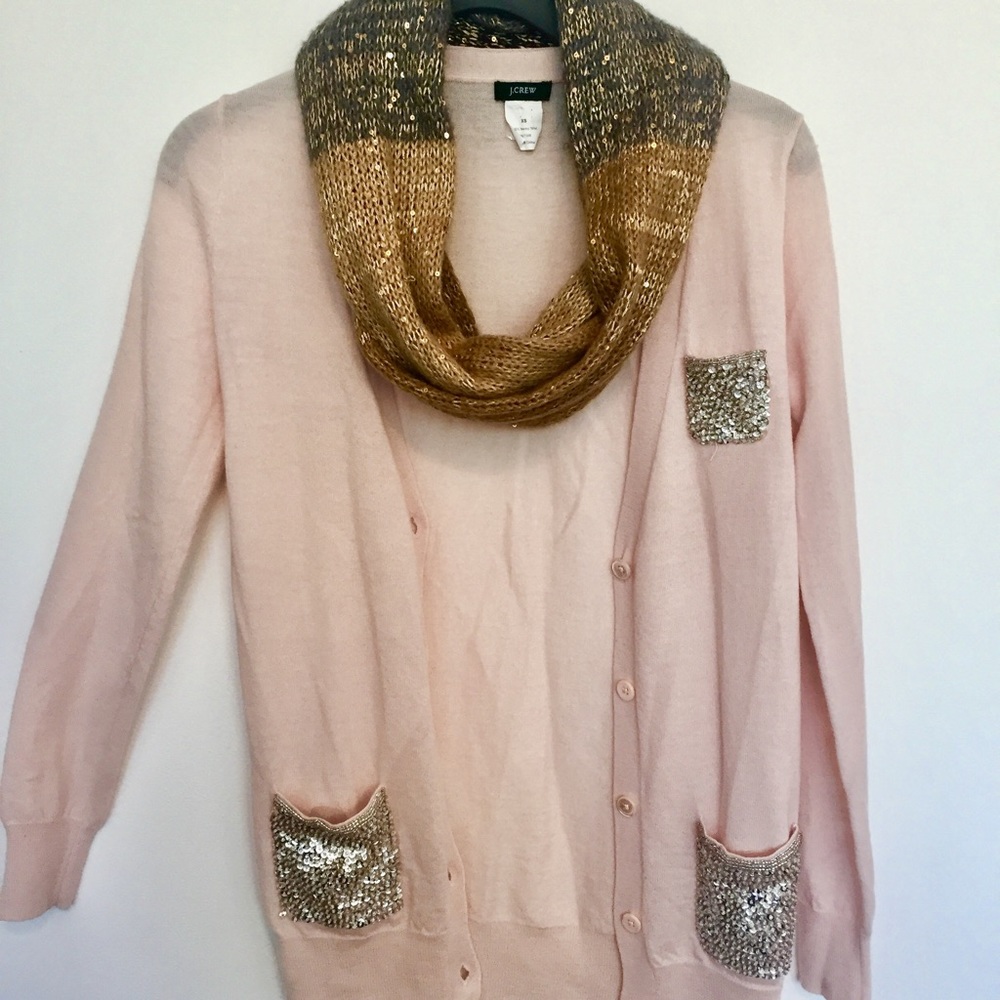 J. Crew Sparkly Pockets Cardigan