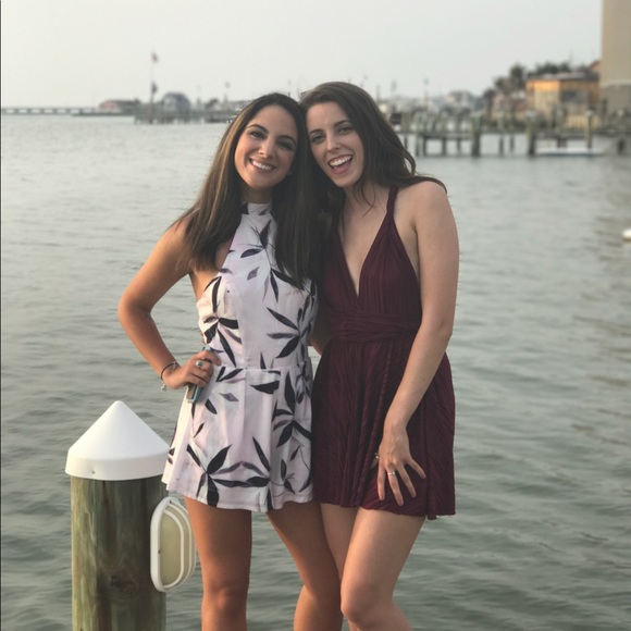 L'Atiste purple romper with leaf print design - Picture 4 of 7